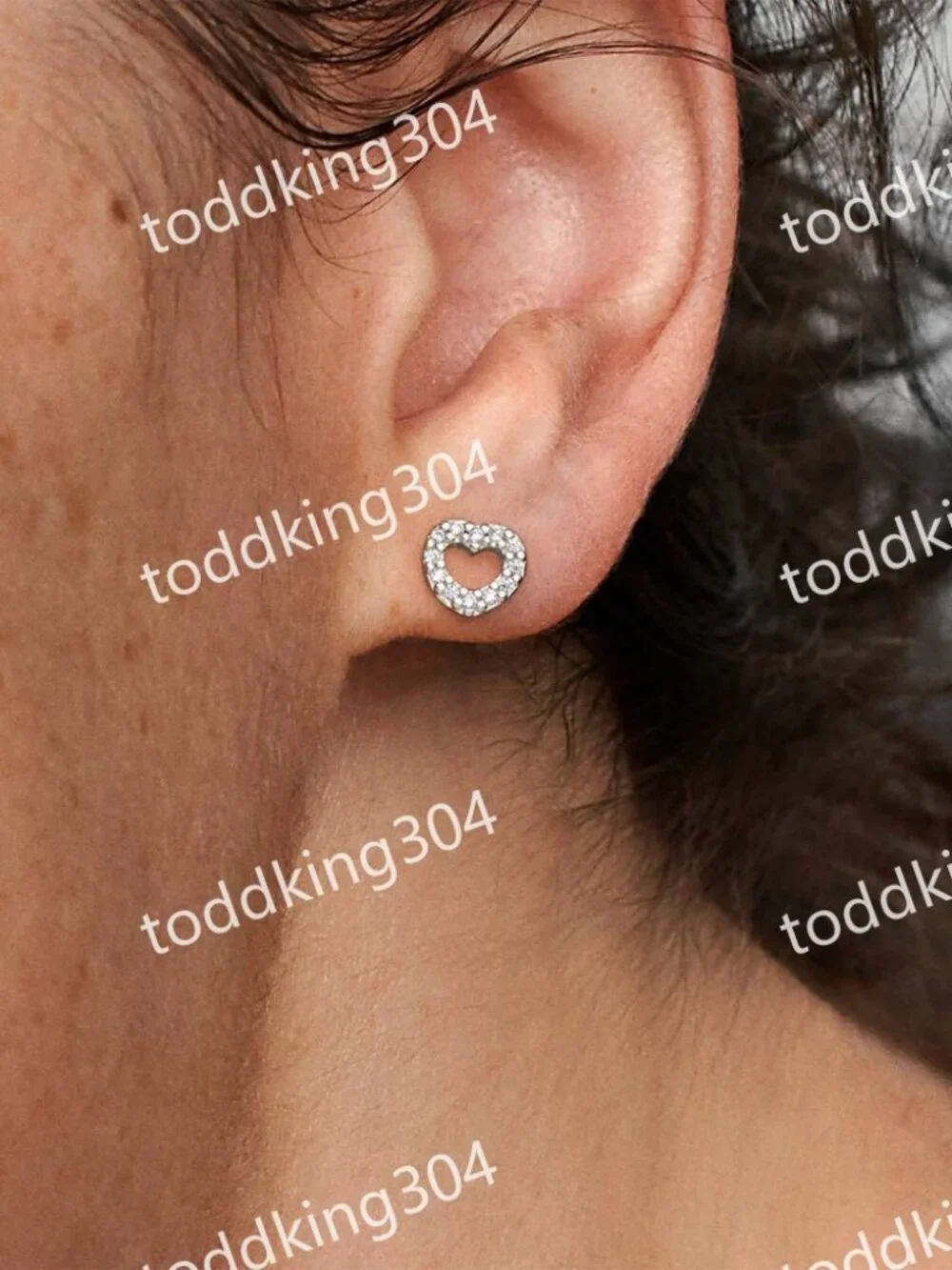 Open Heart Stud Earrings